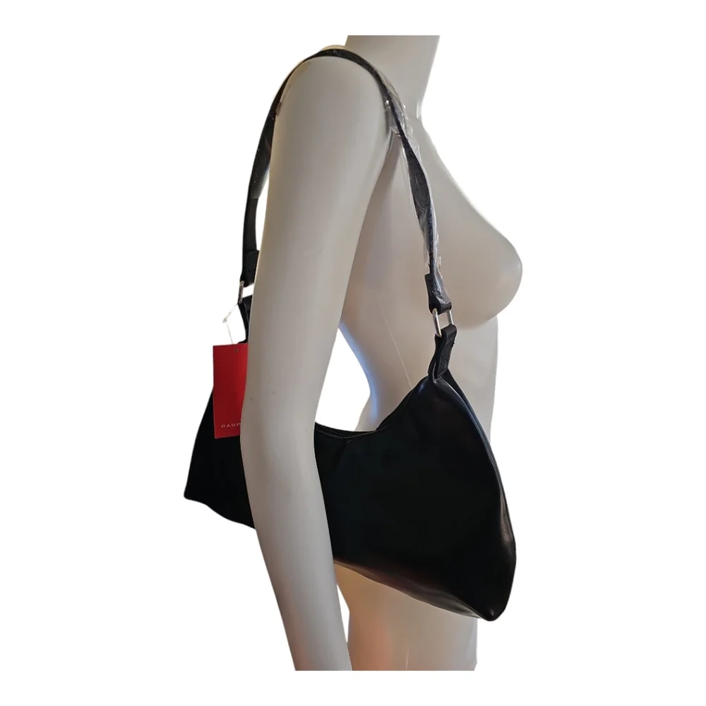 Rampage Black Structured Hobo Classic 90s Style Shoulder Bag NWT